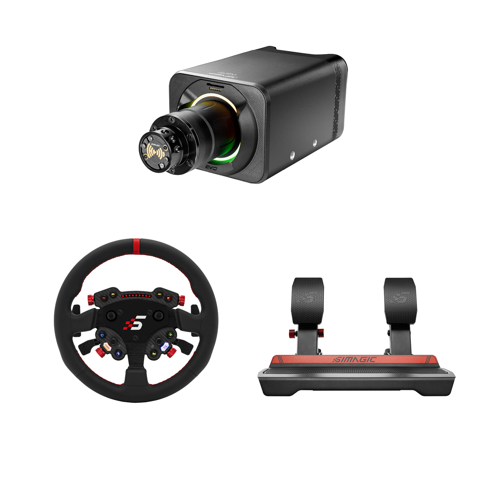 simagic-blue-flag-gtpro-r-k-p700-bundle-base-alpha-evo-volante-gtpro-pedali-p700 image 1