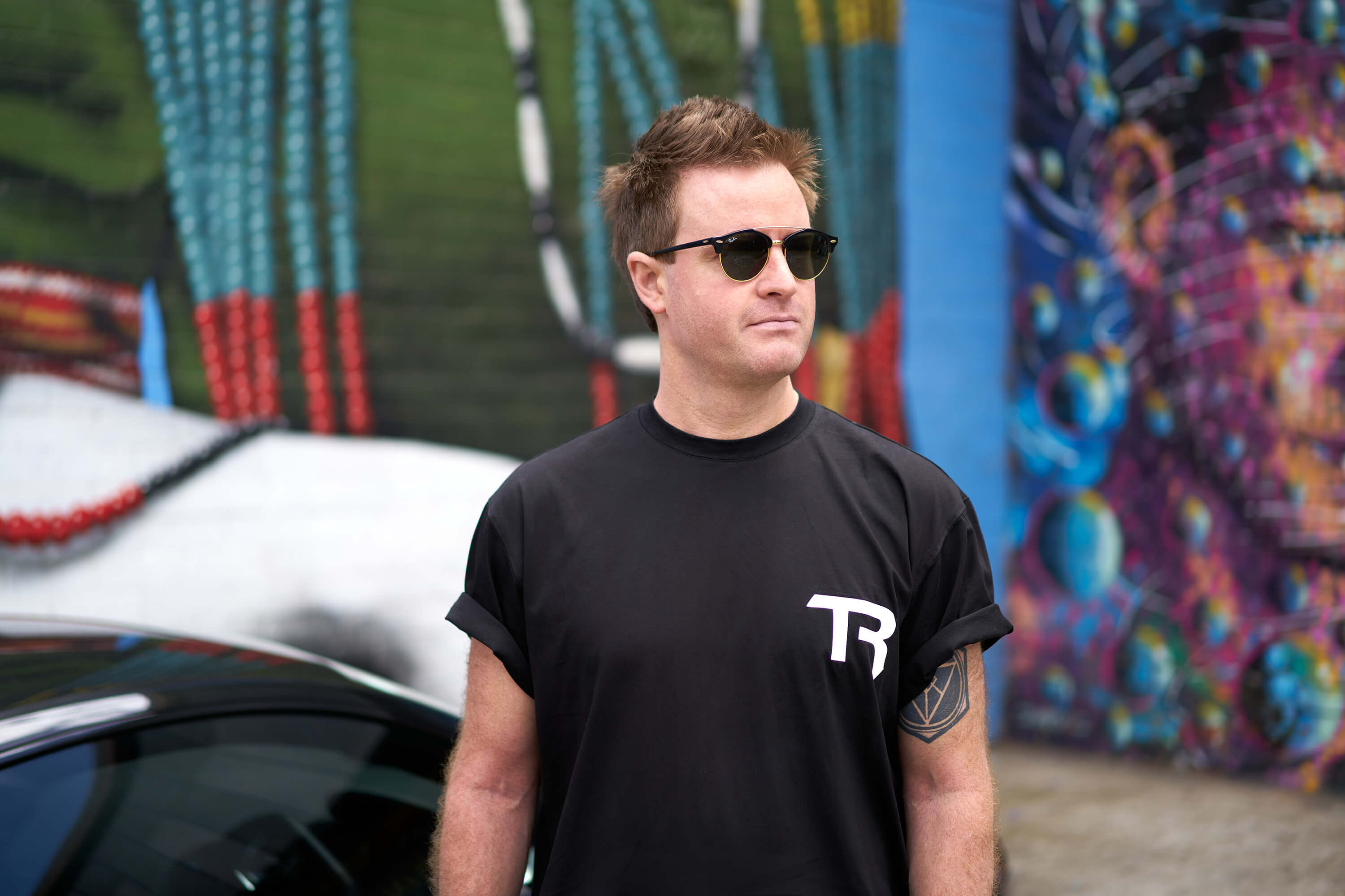 trak-racer-tr-monogram-t-shirt-cotone-nero image 5